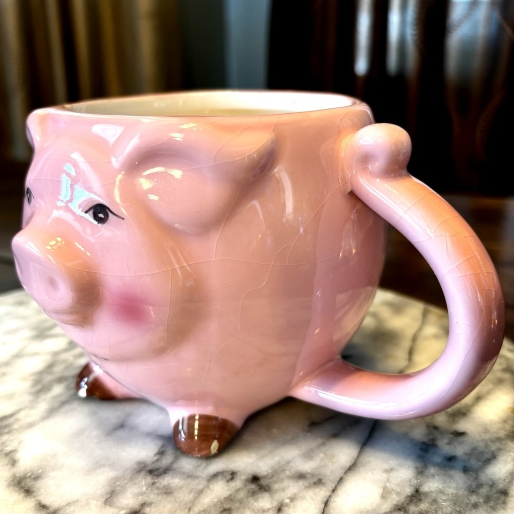 Ceramic 3D Pink Pig Hog Farm Coffee Cup 12oz Mug Microwave Dishwasher Safe - Picture 2 of 8